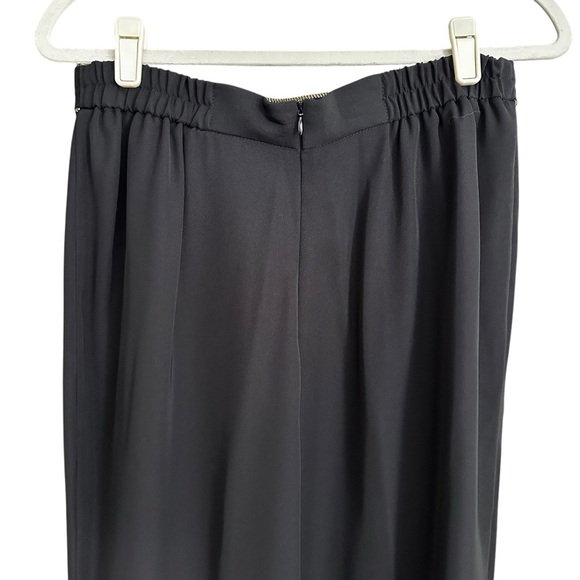 JOSEPH RIBKOFF Black Wide Leg Pants Gold Trim Vintage 80s Glam Cocktail Chic 14 - Picture 6 of 10